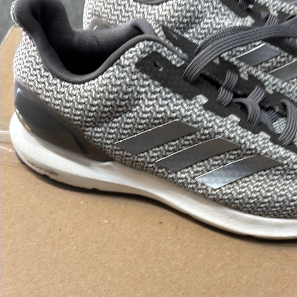Adidas Gray and White Athletic Running Shoes